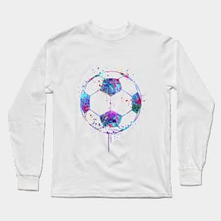 Soccer Ball Watercolor Sport Gift Long Sleeve T-Shirt